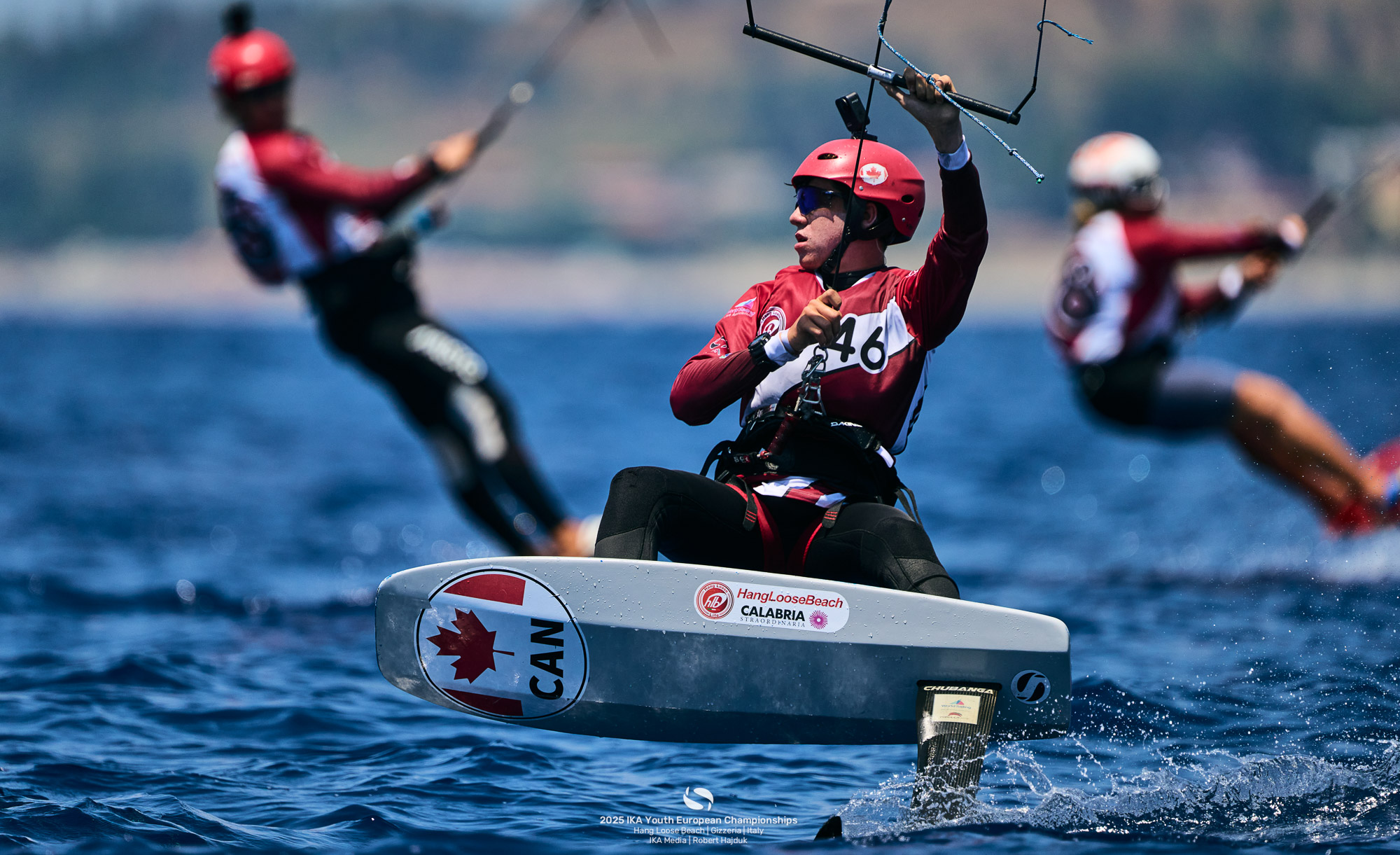 © IKA media/Robert Hajduk: A determined Nathan Pearce [CAN] makes the gold fleet and wins the U17