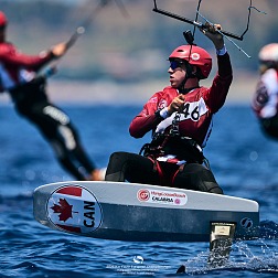 © IKA media/Robert Hajduk: A determined Nathan Pearce [CAN] makes the gold fleet and wins the U17